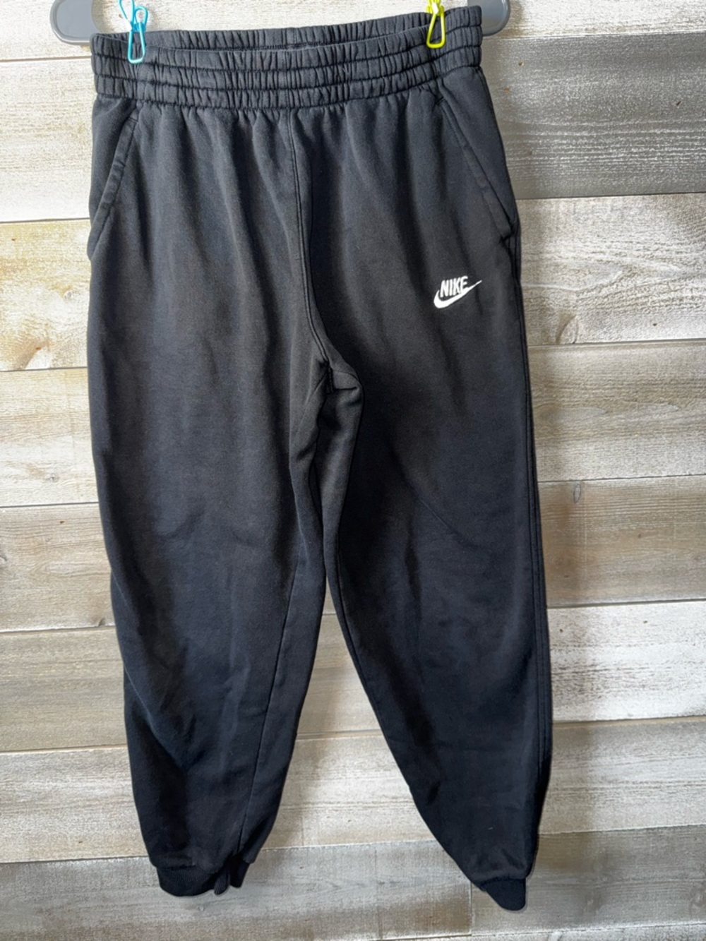 Nike Black Kids Fleece Joggers with White Swoosh